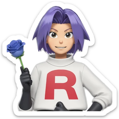 james from team rocket with flower sticker