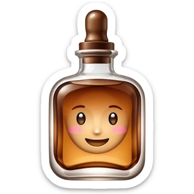 Organic cosmetic in a brown cristal bottle sticker