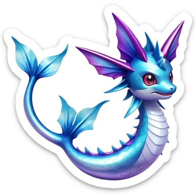 Shiny iridescent Vaporeon-Milotic-Latios-fakemon-hybrid sticker