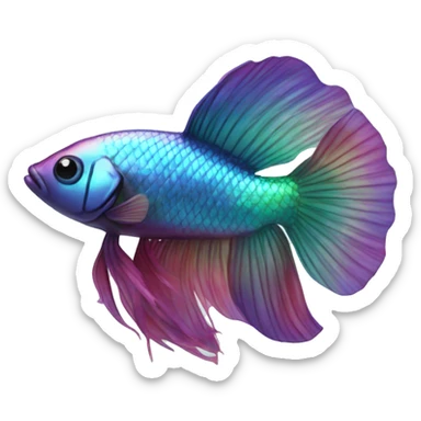 Iridescent beta fish sticker