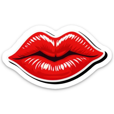 lips forming a kissing expression sticker