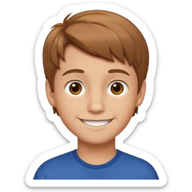 A boy with light brown hair and brown eyes and white skin sticker