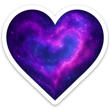 heart with a swirling cosmic dust pattern sticker