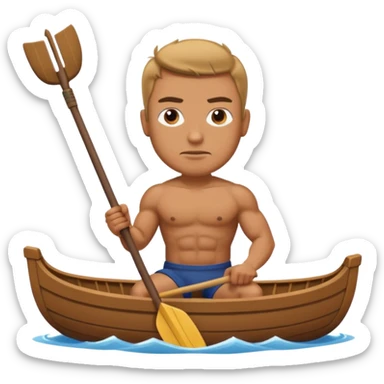 water sports man rowing boat sticker