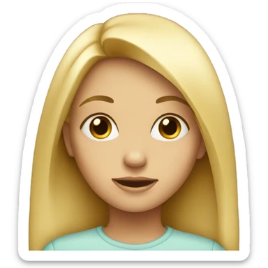 face of a girl with blond h sticker