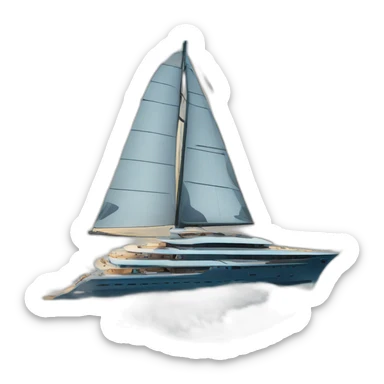 big yatch on sea with big wave  sticker