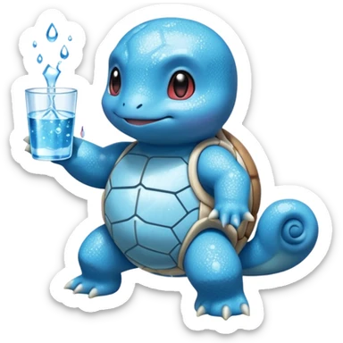 glitter pokemon squirtle sticker