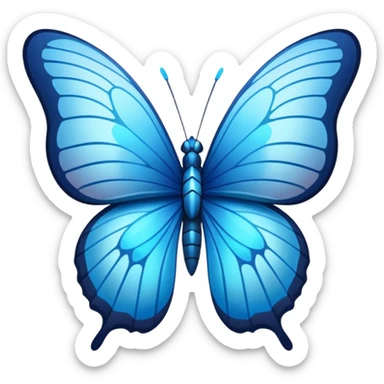 stylized blue butterfly, Detroit Become Human, emoji style sticker