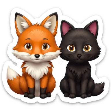 Fox x Black Cat sticker