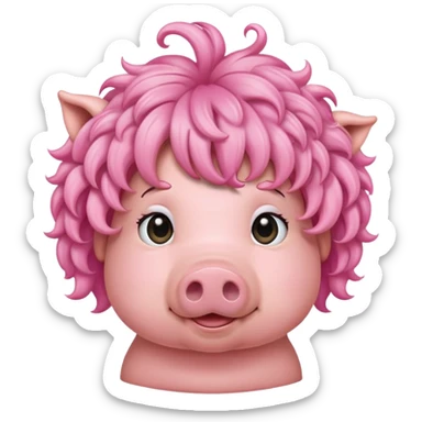 Pig with a wig  sticker