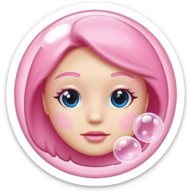 Pink bubble skin care sticker