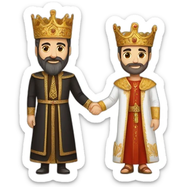 An Armenian king and an Iranian king holding hands sticker