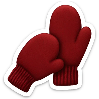 Red mittens. Burgundy.  sticker