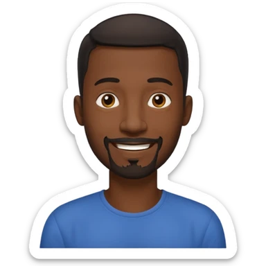 Tall thin African man with short hair and goatee beard sticker