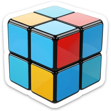 Transparent glass Rubix cube sticker