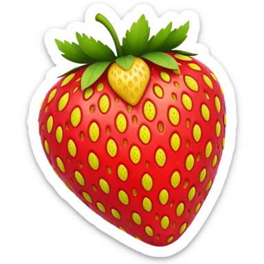 Strawberry: yellow seem sticker