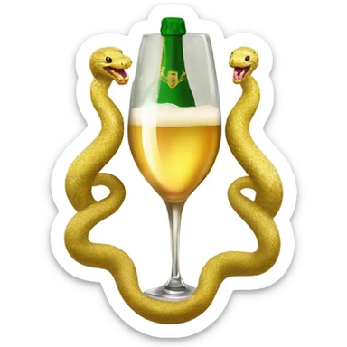 Coat of arms of the snake new year 2025 champagne sticker