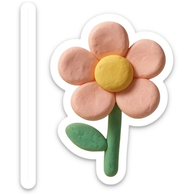 pastel colors soft edges claymation style flower sticker