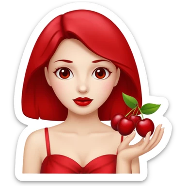 Makea woman with big cherries sticker