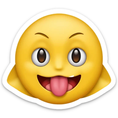 emoji with x's on eyes that sticks out tongue sticker