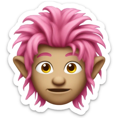 A pink haired troll sticker