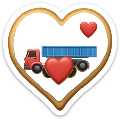 cookie heart with semi truck sticker