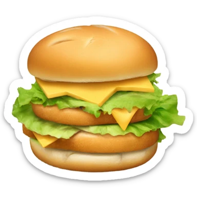 A chicken sandwich with cheese and some lettuce on it  sticker