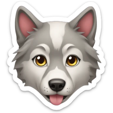 Mix of heart, wolf, cat sticker