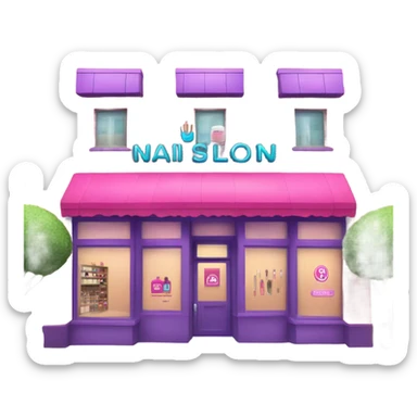 Emoji Building with sign: Nail Salon  sticker