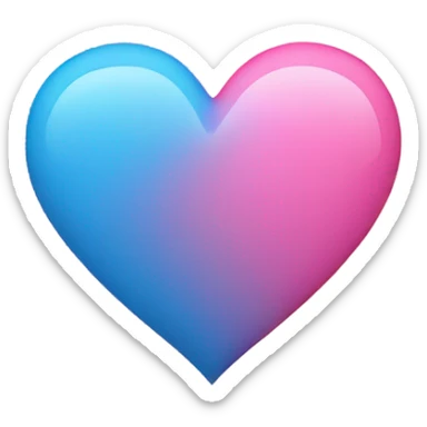 Pink and blue heart sticker