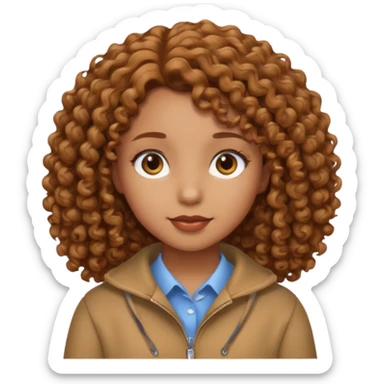 esmer kumral renkli kıvırcık kız sticker