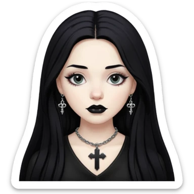 black pink goth cross  sticker
