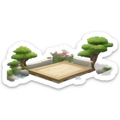  A zen garden in a Crystel environment  sticker