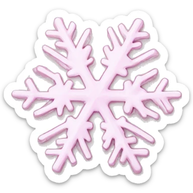 Light pink realistic snowflake sticker