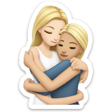 White Girl hugs white girl sticker