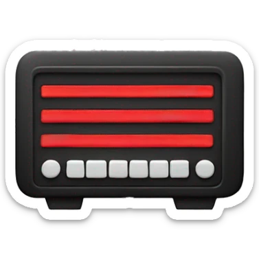 black and red radio signal sticker