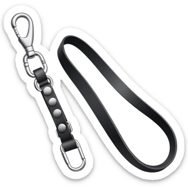 Black leather leash carabiner  sticker