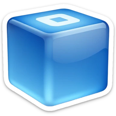 computer screen showing a 3D cube sticker