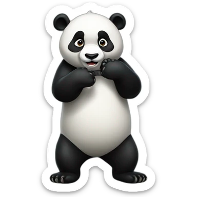 Panda bear full body scratching sticker