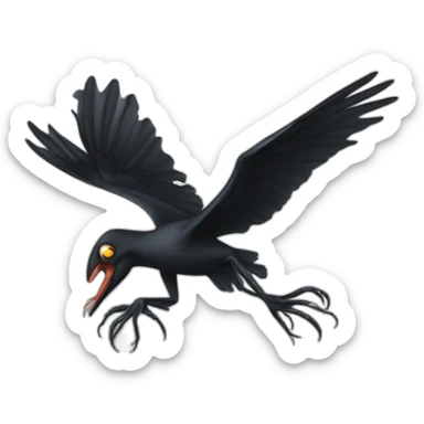 Squid attacking a Crow sticker