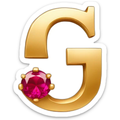 gold letter G with rubies sticker
