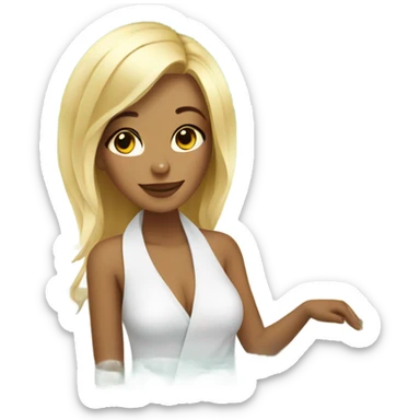 Girl blondes relaxing in spa salon  sticker