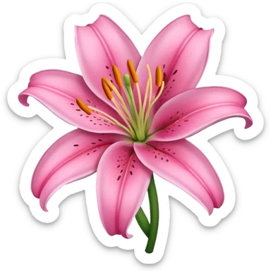 Lilies flower pink like emoji in keyboard sticker