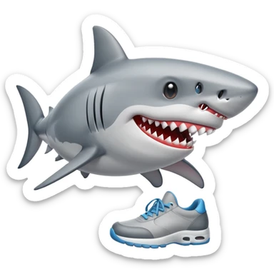 Shark with shoes on  sticker