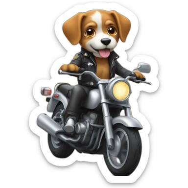 The cutest dog riding a motorcycle  sticker