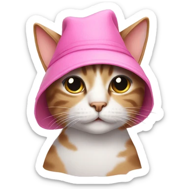 Cat with pink hat sticker