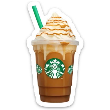Aesthetic iced Starbucks caramel Frappuccino coffee  sticker