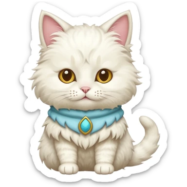 white cat with funny costume sticker