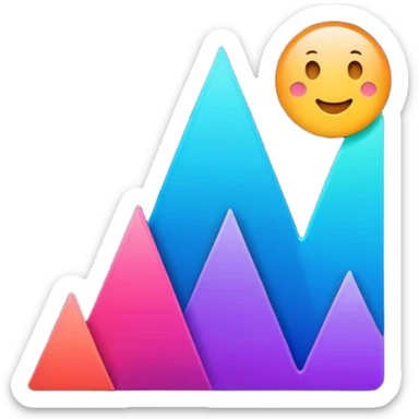 line graph up sticker