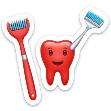 cepillo de dientes rojo sticker